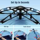 WhiteFang Deluxe Pop Up Beach Tent Sun Shade Shelter for 3-4/5-6 Person, UV Protection, Extendable Floor with 3 Ventilating Windows Plus Carrying Bag, Stakes, and Guy Lines