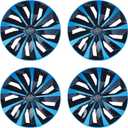 Hubcap Wheel Cover Replacement R15 Hub Caps Universal-Fit Steel Wheel Rim Cover ABS Material Exterior Accessories for Car Truck SUV Van -Set of 415-inchBlue-Black