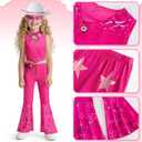 Cowgirl Costume Girls Kids Disco Western Rodeo Dress Up Outfits for Halloween Birthday Cosplay Party