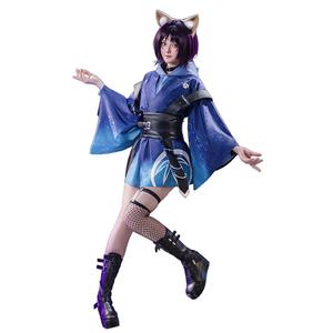 KIRA KIRA Anime Cosplay Costume Doki-R Blue Princess Kimono Uniform Dress Outfits Halloween Costume for Women (Blue, M)