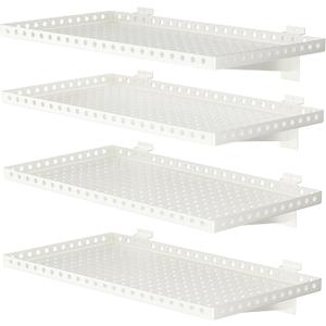 4 Pack Heavy Duty Slatwall Shelves 14 X 24 Inch, White