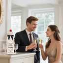 4 x Mr and Mrs Gifts, Wedding Gifts for Couples 2025 Bridal Shower Bride To Be Gift for Mr and Mrs Just Married Decorations- Pairs Well With Planning A Wedding - Reusable Wine Bag w/Black Bow