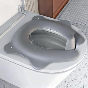 SKYROKU Foldable Kids Toilet Seat - Portable & Anti-Slip Travel Potty Seat for Toddlers, Fits Standard & Elongated Toilets, Suction Cups, Easy Clean, Compact for Home & On The Go (Ages 2-6) (Gray)