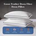 Decroom Goose Feather Down Fiber Pillows Queen Size Set of 2, Soft Pillows for Luxury Hotel Quality Gusseted Pillow 2 Pack, Bed Pillows for Sleeping, Breathable, Fluffy for Side, Back Sleepers