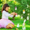 Mindsoft 6 Pcs Easter Egg Hanging Ornaments with Plastic Flowers 3.9 Inch Foam Easter Egg Ornaments for Tree Spring Ball Decorations for Basket Filler Stuffers Wreaths Craft Party Favors (Colorful)