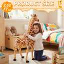 Meooeck 31.5 Inch Giant Giraffe Stuffed Animal, Large Plush Toy for Kids Lifelike Standing Toys Stuffed Tall Giraffe for Birthday, Nursery Home Decor