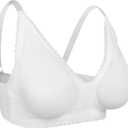 Vollence See Through Mastectomy Bra Silicone Breast Forms Pocket Bra Fake Prosthesis Crossdresser (42 / 95, White)