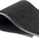 Durable Rubber Door Mat - Heavy Duty, Indoor/Outdoor, Easy Clean, Waterproof, Low-Profile Mat for Entry, Patio, Garage - Stylish (Charcoal, 5' x 3' (Mud Trapper))