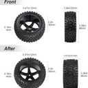 HobbyPark 12mm Hex RC Buggy Tires and Wheels Front & Rear for 1/12 1/10 Scale Models Car fit 2S 3S, Set of 4