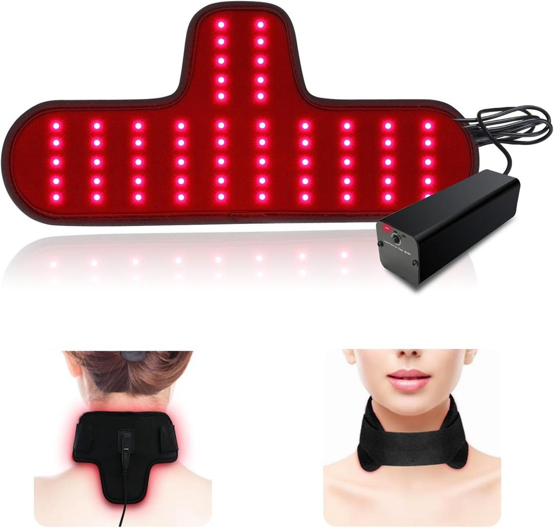 Tamthna Red Light Therapy for Neck & Wrist, Rechargeable 5000mAh Battery Infrared Red Light Therapy Belt for Body, Portable Near Infrared Neck Wrap for Home and Office