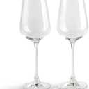 Lead-Free Crystal White Wine Glasses, Set of 2 (2 Count (Pack of 1))