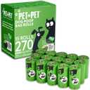 Pet N Pet 270 Counts Green Poop Bags for Dogs, 38% Plant Based & 62% PE Extra Thick Dog Poop Bags Rolls, 9" x 13", Unscented Dog Waste Bag, Pet Supplies for Dogs