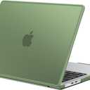 BlueSwan Anti-Cracking Hard Shell Case Compatible with MacBook Pro 14-inch M5 2025 2024-2021 Release M4 M3 M2 M1 Pro/Max Chip, Anti-Fingerprint Soft TPU Bumper, Frosted Midnight Green