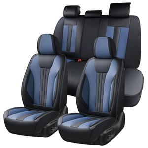 Huidasource Luxury Waterproof Faux Leather Car Seat Covers, Universal Fit for Most Cars, SUVs & Trucks, Airbag Compatible, Easy to Install, Resist Spills, Dirt and Wear for Daily Use, Black