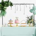 Over The Table Rod Stand with Clamps Adjustable 13''-42'' Tall 29"-98" Length Black Table Arch Hanging for Wedding Birthday Party Halloween Christmas