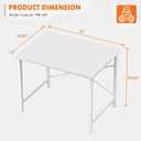 Sweetcrispy 32-Inch Small Computer Desk for Bedroom, Light White