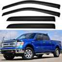 Window Rain Guards for 2009-2014 Ford F150 SuperCrew Cab, Window Vent Wind Deflectors Visors Shades for 09-14 F-150 Crew Cab
