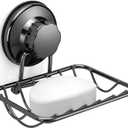 Bar Soap Holder for Shower Wall, Stainless Steel Strong Vacuum Suction Cup Shower Soap Dish, Rustproof Wall Mouted Square Soap Sponge Holder Tray for Bathroom & Kitchen Sink, 2 Pack, Graphite