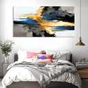liysawg Wall Art Abstract Wall Art Prints Canvas Painting Black Yellow Blue Modern Large Artwork for Living Room Bedroom Office Home Decor 71"x36", 71L" x 36W"