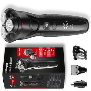 Cordless Electric Razor for Men: 3-in-1 Shaver for Beard/Nose/Sideburns - IPX7 Waterproof Travel Kit - Turbo Speed & Precision Blades