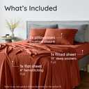 Bambaw 100% Viscose Derived from Bamboo Sheets Full Size Set 4pcs Set of Full Size Bed Sheets Cooling and Soft, with Elastic Corner Straps, Bedding for Night Sweats (Terracotta)