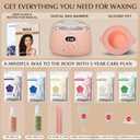 KOTAMU Wax Warmer, Waxing Kit for Women Men Hair Removal, Digital Waxing Machine for Face Eyebrow Bikini Brazilian Leg Body &Sensitive Skin, Pink Wax Kit With 44 Accessories for Home Salon Use