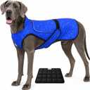 Dog Cooling Vest with Ice Pack – 2-Layer Evaporative Cooling Jacket with High Collar, UV Protection & Size-Matched Ice Pack – Cooling Vest for Dogs for Hot Weather (Blue Aqua, XX-Large)