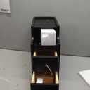 Small Nightstand with Drawers, Solid Wood Bedside Table, Narrow BlackNightstand for Bedroom (8")