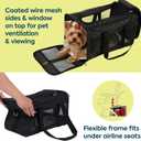 Sherpa Pet Carrier Airline Approved with Spring Wire Frame - Cat & Dog Carrier for In-Cabin Travel, Mesh Ventilation, Locking Zippers - Black Lattice, Large