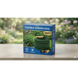 Expandable Garden Hose 100ft, 2025 New Flexible Water Hose with 10 Function Nozzle, Solid Metal Fittings, Lightweight, No Kink, Leakproof, Durable Expanding Hose for Gardening, Cleaning, Car Washing