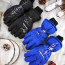 Geyoga 2 Pairs Kids Ski Gloves Waterproof Winter Mittens Warm Gloves Snow Mittens for Children