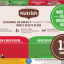 Nutrish Whole Health Blend Chunks in Gravy Variety Pack Wet Dog Food, 13 oz. Can, 12 Count (Rachael Ray) (EXP 01/23/27)