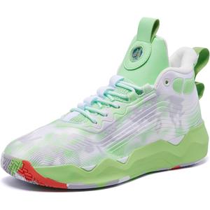 Women Men Basketball Shoes Fashion Running Sneakers Colorful Painting Sport Shoe (Green) 7/6