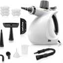 Steam Disinfection Cleaner, Handheld Pressurized Natural Steam Cleaner with 9 PCS Accessories, Portable Multi-Surface Steamer for Cleaning Home Kitchen Floor, Upholstery, Tile Grout & Car (1 Set of Steam Cleaner + 4 Fiber Cloths)