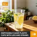 Turbo Bee Disposable Clear Plastic Cups, 32 OZ, 600 Sets (No Lids), 600 pack