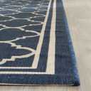 SAFAVIEH Washable Rug Outdoor Courtyard Collection - 4' Square, Navy & Beige, Non-Shedding & Easy Cleaning, Ideal for Patio, Backyard, Mudroom (CY6918-268)