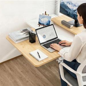 Desk Extender , 25.98'' x 9.84 '' Foldable Table Extension Folding Wall Table Keyboard Extender for Desk Clamp-on Shelf for Dorm Bunk, Office, Kitchen Bar, additional storage platforms (White)