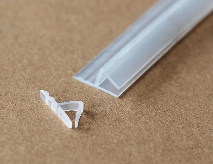 Shower Door Side Seal Strip - 120 - (Feet) Soft Silicone Frameless Door Side Seal Sweep to Stop Shower Leaks and Create a Water Barrier H-Type 1/4 inch