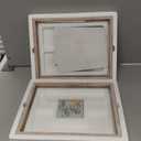 MUYE 11x14 Floating Frames Distressed Beige White Wood Pattern,Double Glass Picture Frame Set of 2 Display Any Size Photo up to 11x14,Wall Mount or Tabletop