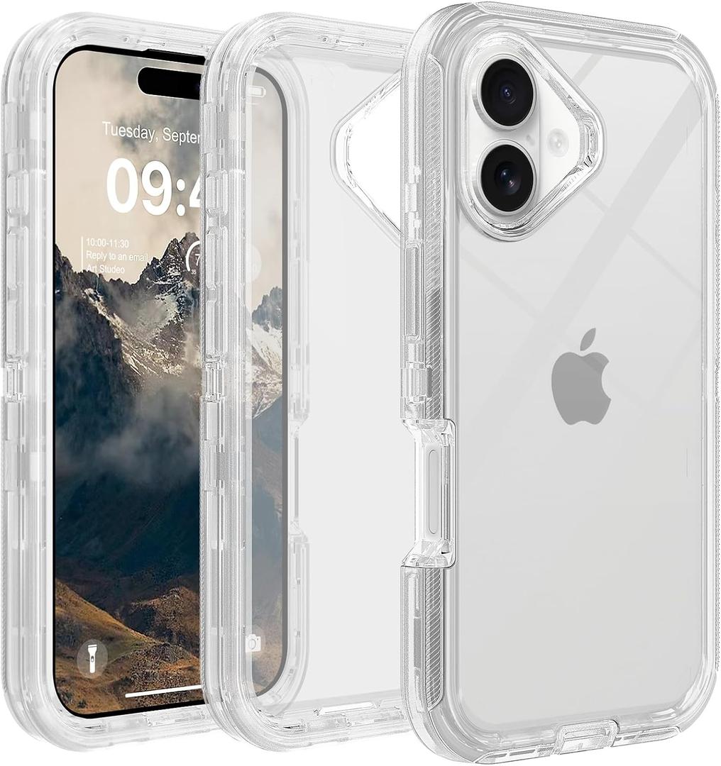 TUTUKII for iPhone 17 Case Clear, Anti-Drop, Transparent, Shockproof, Military Grade Drop Protection, Heavy Duty Protective Phone Case Cover for 17 6.3", Clear