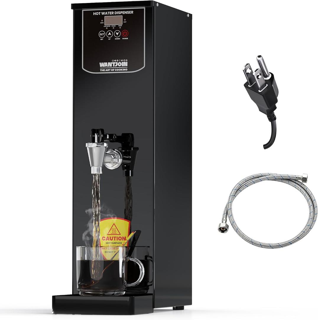 WantJoin Commercial Hot Water Dispenser - 35L(9.2 GAL)/Hour Water Boiler Step-Heating Electric Countertop Water Dispenser Automatic Temperature Control Max 212F for Boba Tea Coffee Shop Office