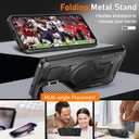 for Samsung Galaxy S25 Case,Galaxy S24 Case with Screen Protector,[Compatible with Magsafe][Adjustable Camera Stand] Military-Grade Shockproof Protective Magnetic Cover-Black