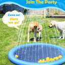Peteast Splash Pad for Dogs & Kids - Anti-Slip Dog Pool for Large Dogs, 0.58 mm Thickened Durable Outdoor Water Play Mat, Summer Sprinkler Toy for Backyard (67in, Blue)