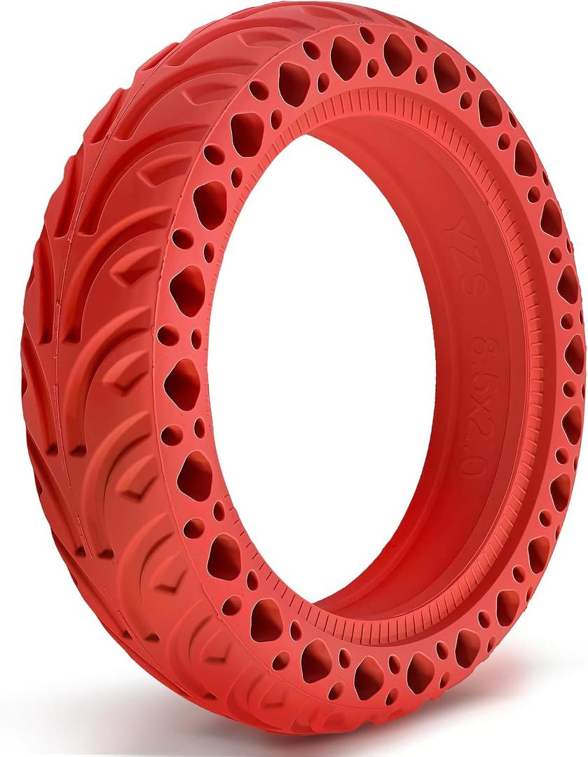 8.5x2.0 Inch Solid Tire, Fit for Iscooter i8 Replacement Tire, Fits Aovopro ES80, Replacement 50/75-6.1 8 1/2x2 Scooter Tire, Explosion-proof, for Rim with 165mm Diamater, Red