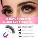 Magnetic Eyelashes with Easy Applicator, Natural Looking Magnetic Lashes for Daily & Special Events, Reusable False Eyelashes with Tool, Magnetic Eyelashes Natural Look That Lasts All Day