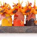 Mason Jar Fall Thanksgiving Centerpieces for Tables Fall Thanksgiving Table Decor, Flower, Wood Tray, Pumpkin Centerpieces Table Decorations for Home Indoor, 25 Pcs Autumn Kitchen Decor