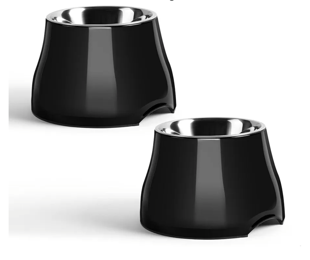 Yoken Sturdy Elevated Dog Bowls 2 Packs, Prevention of Vertebrae Disease, NonSlip, High Capacity, Colorful Raised Bowls for Medium Small Dogs