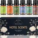 Premium Hotel Fragrance Oil Collection for Diffusers, Essential Oils for Diffusers for Home, Hotel Diffuser Fragrance Oils,Spa & Candle Making, White Tea, Citrus Luxe, Velvet Night and More - 6x10ml