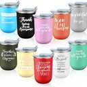 Maxdot 10 Pcs Thank You Gift Mugs 13oz Graduation End Year of Teacher Gifts Bulk Stainless Steel Travel Coffee Mugs Inspirational Motivational Cups for Team Employee Appreciation Staff Coworker