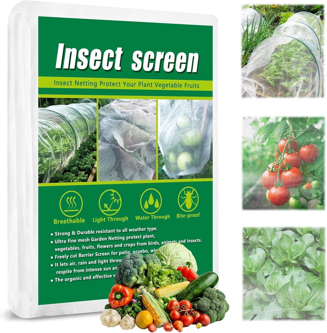 10 X 33 FT Garden Mesh Netting Pest Barrier for Raised Beds, Fruit Tree Netting for Cicadas, Bird Insect Nettings for Gardening, Blueberry Bush Strawberry Nettings Cover for Garden Protection